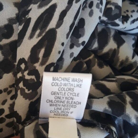 Apt .9 Animal Print Sleeveless Tunic‎ Mini Dress Exposed Zipper Blk Gray Sz S - Picture 6 of 8